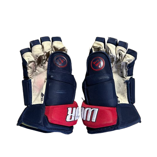 Warrior Alpha DX - Gant de hockey Pro Stock d'occasion (bleu marine/rouge)